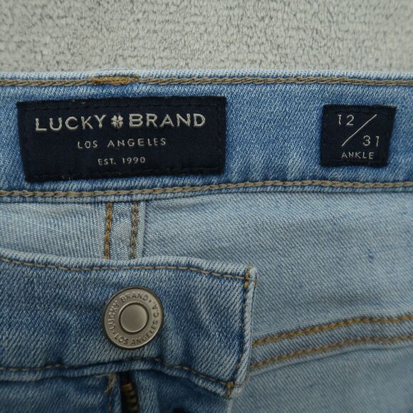 Lucky Brand Jeans Women's Size 12/31R Mid-Rise Ava Skinny 28" Inseam Distressed - Picture 10 of 16